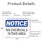 Signmission No Chemicals In This Area, 14 in W x Rectangle, Aluminum OS-2PACK-NS-A-1014-L-16050 - alternate 3